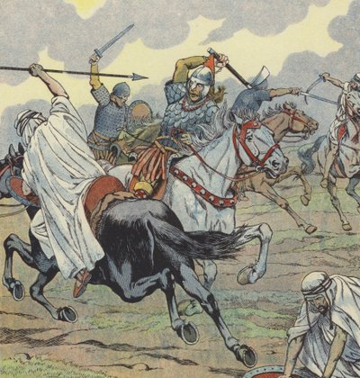 Carlos Martel en la Batalla de Poitiers, 732 de Onfray de Breville Job